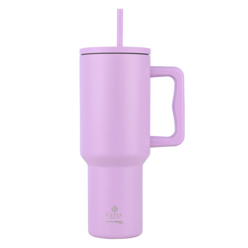 Estia Θερμοσ Straw Tumbler Xl Save The Aegean 1200ml Lavender Purple  01-32227