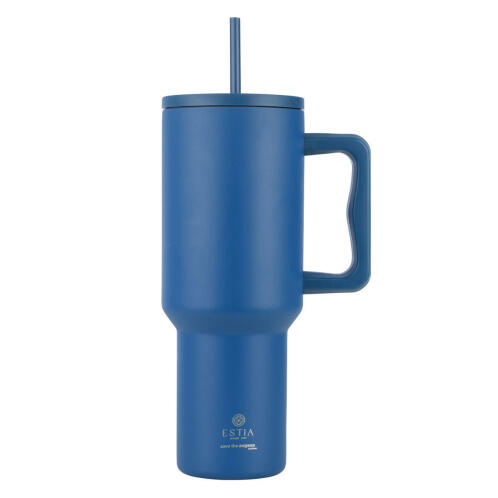 Estia Θερμοσ Straw Tumbler Xl Save The Aegean 1200ml Denim Blue  01-32234