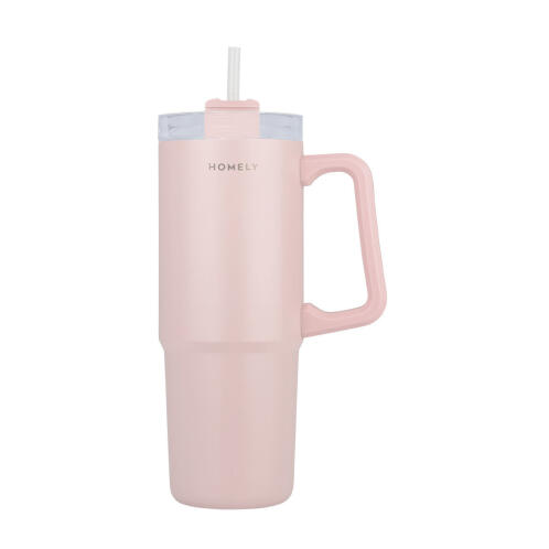 Homely Θερμοσ Straw Tumbler 900ml Rose Quartz  01-34535