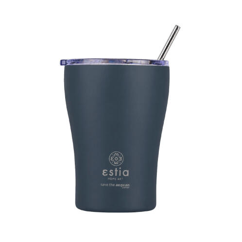 Estia Θερμοσ Coffee Mug Save The Aegean 350ml Indigo  01-41427