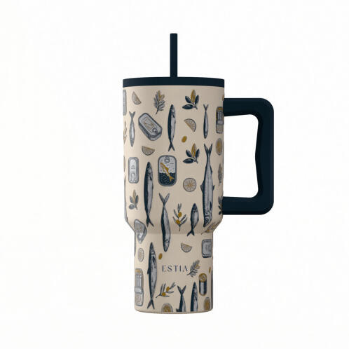 Estia Θερμοσ Straw Tumbler Xl Save The Aegean 900ml Salt Life  01-41557