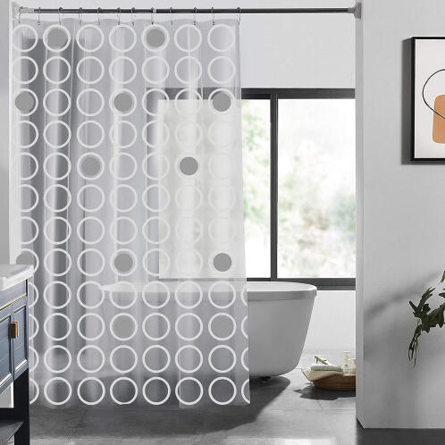 Estia Rings Κουρτίνα Μπάνιου 180x180 cm Γκρι