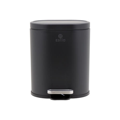Estia Χαρτοδοχειο Μπανιου Ovoid Soft Close 6lt Μαυρο  02-21436