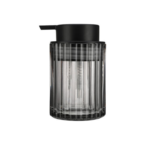 Estia Αντλια Σαπουνιου Alivio Γυαλινη Αναγλυφη 300ml 7.8x12.5cm Μαυρη  02-28817