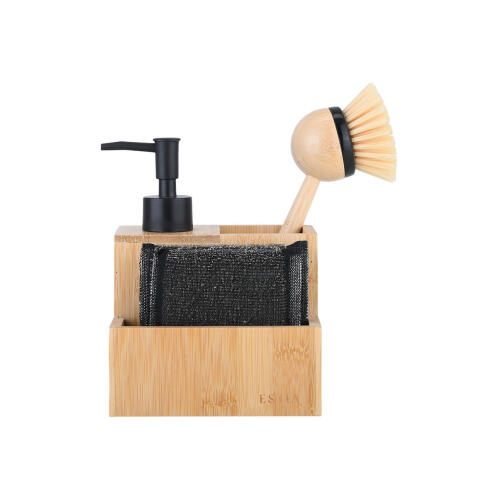 Estia Δοχειο Υγρου Πιατων Bamboo Essentials Με Σφουγγαρια Και Βουρτσα  02-31947