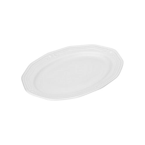 Estia Athénée Πιατέλα Σερβιρίσματος Οβάλ από Πορσελάνη Λευκή 25εκ.