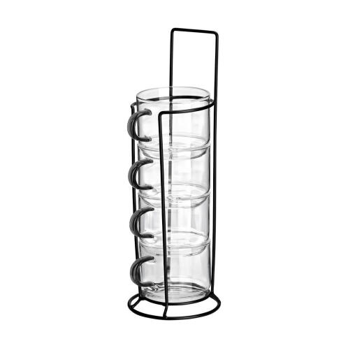 Estia Κουπεσ Γυαλινεσ Με Μεταλλικη Βαση Σετ 4x210ml  07-35372