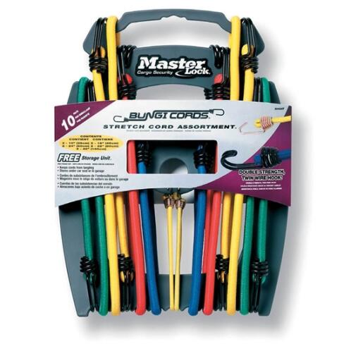 MasterLock Χταπόδι 2 άκρων με διπλό γάντζο, 10 τεμ διάφορα μεγέθη