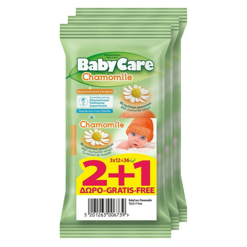 BabyCare Μωρομάντηλα με Χαμομήλι "Chamomile" 3x12τμχ