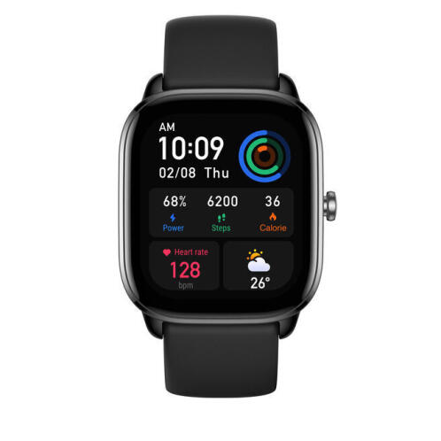 Amazfit Smartwatch με Παλμογράφο Aluminium 42mm GTS 4 Mini Midnight Black