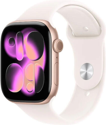 Apple Watch Series 11 GPS 46mm Rose Gold Aluminium Case with Light Blush Sport Band - S/M
