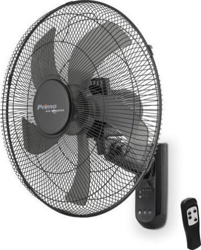 Primo Ανεμιστήρας Τοίχου 65W με Τηλεχειριστήριο και Διάμετρο 45cm 15833R Μαύρος