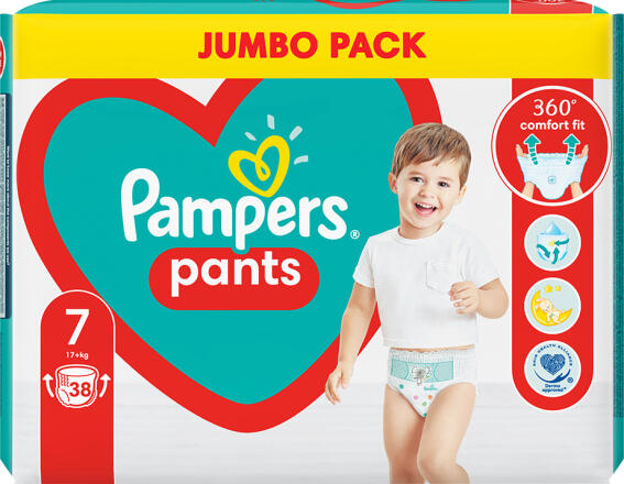 Pampers Πάνες Βρακάκι Pants No 7 Jumbo Pack 17+kg 38τμχ