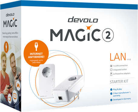 Devolo Powerline Starter Kit Up to 2400 Mbps Magic 2 LAN 1-1-2