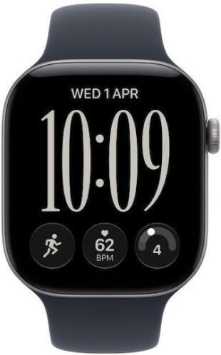 Apple Watch Series 12 Smartwatch Aluminium 42mm Αδιάβροχο με Παλμογράφο Space Grey Aluminium with Navy Blue Sport Band