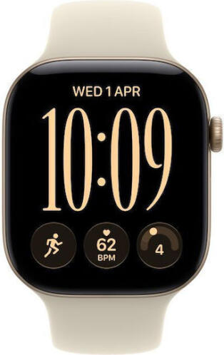 Apple Watch Series 12 Smartwatch Aluminium 42mm Αδιάβροχο με Παλμογράφο Light Gold Aluminium with Sand Sport Band M/L