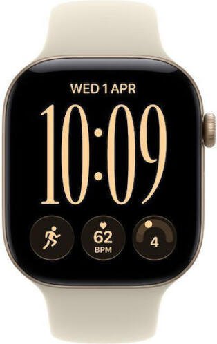 Apple Watch Series 12 Smartwatch Aluminium 46mm Αδιάβροχο με Παλμογράφο Light Gold Aluminium with Sand Sport Band M/L