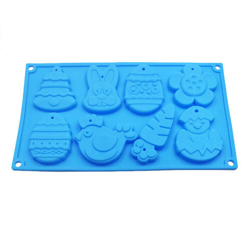 Φόρμα σιλικόνης Πασχαλινή Ζωάκια 8 θέσεων  Μπλε