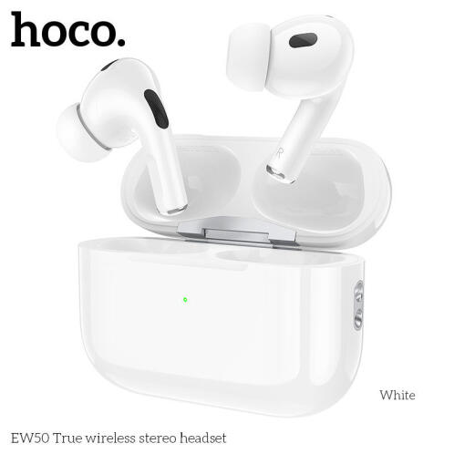 HOCO EW50 In-ear Bluetooth Handsfree Ακουστικά με Θήκη Φόρτισης Λευκά