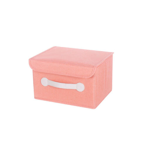 Υφασμάτινο Κουτί Αποθήκευσης με Καπάκι Ροζ 26,5x20x16cm