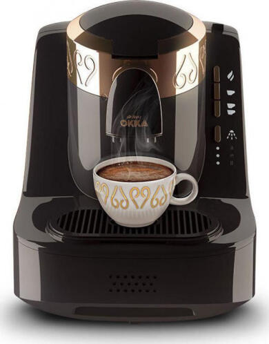 OKKA Καφετιέρα Ελληνικού Καφέ Μαύρη με Ασημί Λεπτομέρειες OK002/BLACK