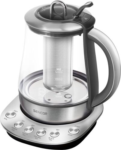 Sencor Βραστήρας Τσαγιού Γυάλινος SWK 1280SS 1,2L Ασημί