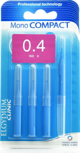Elgydium Mono Compact Μεσοδόντια Βουρτσάκια 0,4mm Μπλε 4τμχ