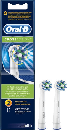 Oral-B Cross Action Ανταλλακτικές Κεφαλές για Ηλεκτρική Οδοντόβουρτσα 2τμχ