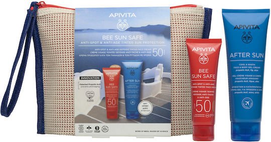 Apivita Bee Sun Safe Σετ με After Sun & Νεσεσέρ SPF50 με Χρώμα 3τμχ