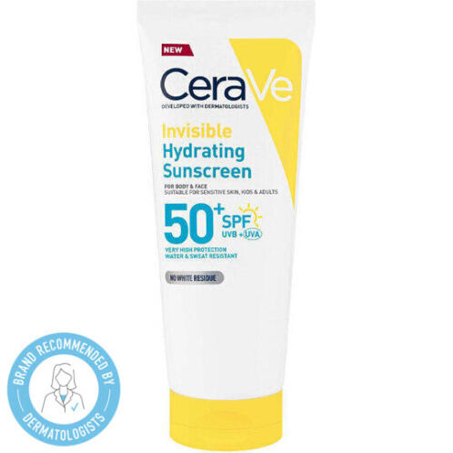 CeraVe Invisible Hydrating Αδιάβροχη Αντηλιακή Λοσιόν Προσώπου & Σώματος SPF50+ 75ml