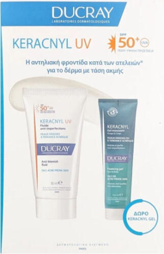 Ducray Keracnyl Σετ με Αντηλιακό Προσώπου SPF50 2τμχ