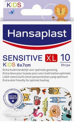 Hansaplast Sensitive Kids Παιδικά Αυτοκόλλητα Επιθέματα XL 7x6cm 10τμχ