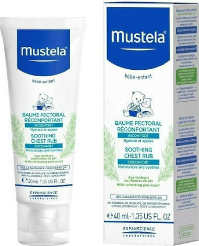 Mustela Soothing Chest Rub Κρέμα για Ενυδάτωση 40ml