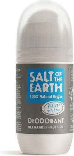 Salt of the Earth Vetiver & Citrus Refillable Φυσικό Αποσμητικό σε Roll-On Χωρίς Αλουμίνιο 75ml