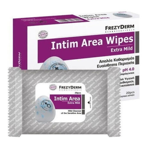 Frezyderm Intim Area Extra Mild pH 4 Μαντηλάκια Καθαρισμού 20 Τεμάχια
