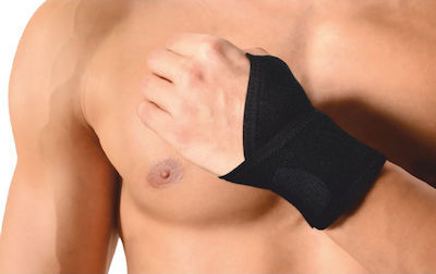 Anatomic Line 5071 Ελαστικό Περικάρπιο με Αντίχειρα & Δέσιμο σε Μαύρο Χρώμα