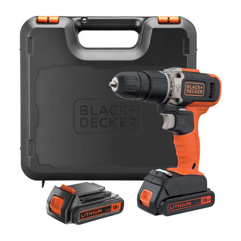 Black+Decker Κρουστικό Δραπανοκατσάβιδο Μπαταρίας 18V 2x1.5Ah BCD003C2K-QW