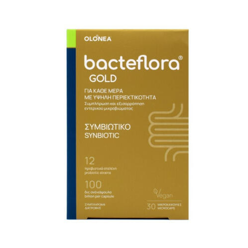 Olonea Bacteflora Gold με Προβιοτικά και Πρεβιοτικά Συμβιωτικό 30 Φυτικές Κάψουλες