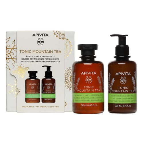 Apivita Tonic Mountain Tea Σετ Περιποίησης για Ενυδάτωση & Καθαρισμό Σώματος 2τμχ