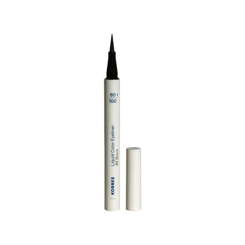 Korres Liquid Color Waterproof Στυλό Eye Liner 01 Black 1ml