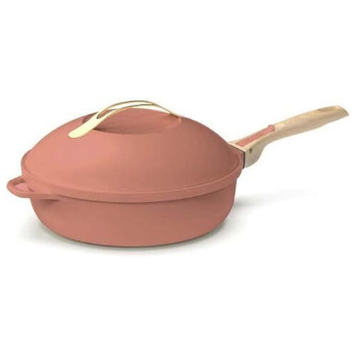 Cookut Fabulous Τηγάνι 28cm Αντικολλητικό 4,5L Με Καπάκι & 8 Χρήσεις Peony Ροζ