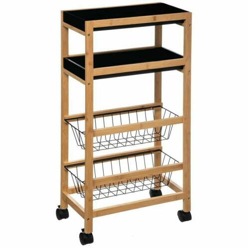 5Five Simply Smart 169201 Τρόλει Κουζίνας Μπαμπού 4 Επιπέδων 40,8x21,7x83cm