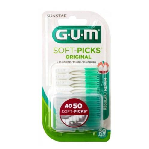 GUM Soft-Picks Original Μεσοδόντιες Οδοντογλυφίδες Regular 40+10τμχ Πράσινες