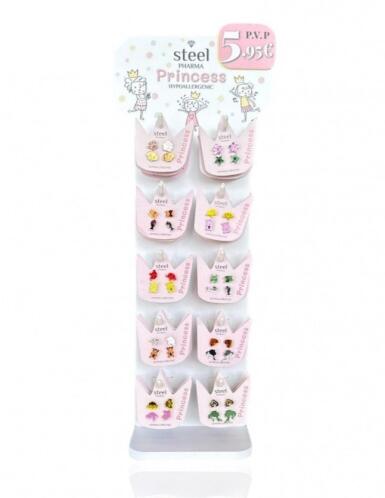 Steel Pharma Princess Υποαλλεργικά Σκουλαρίκια Princess 1σετ