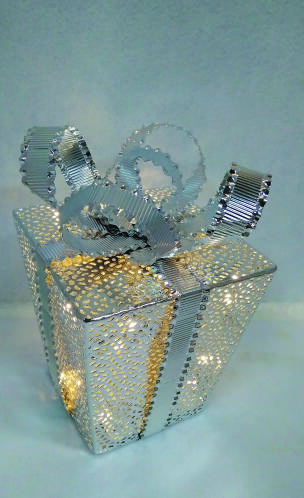 Joylight Κουτί Μεταλλικό με 50 Led Μπαταρίας 3ΑΑΑ Θερμό Φώς Ασημί