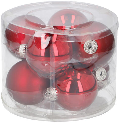 Christmas Gifts Χριστουγεννιάτικες Μπάλες 8 cm Κόκκινο