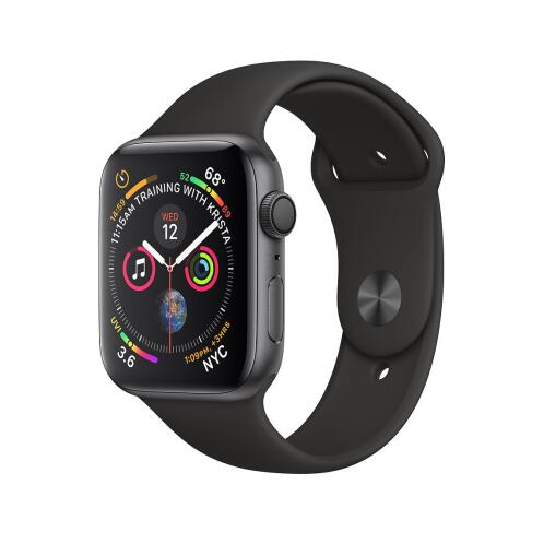 Apple Watch Series 4 GPS, 44mm Space Grey Aluminium Case with Black Sport Band