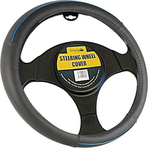 Simply Κάλυμμα Τιμονιού Μαύρη Μπλε Γραμμή
