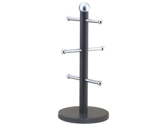 Κρεμάστρα σε σχέδιο δέντρου για Κούπες, από Ανοξείδωτο ατσάλι, σε Σκούρο γκρι χρώμα, Michelino 46329