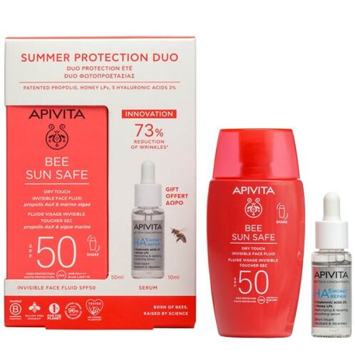 Apivita Dry Touch, Ha5 Honey Repair Σετ με Αντηλιακό Προσώπου & Serum SPF50 2τμχ